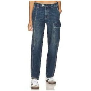 One Teaspoon Royal Blue New Fiction Wide Leg Jeans High Rise Cargo Size 25